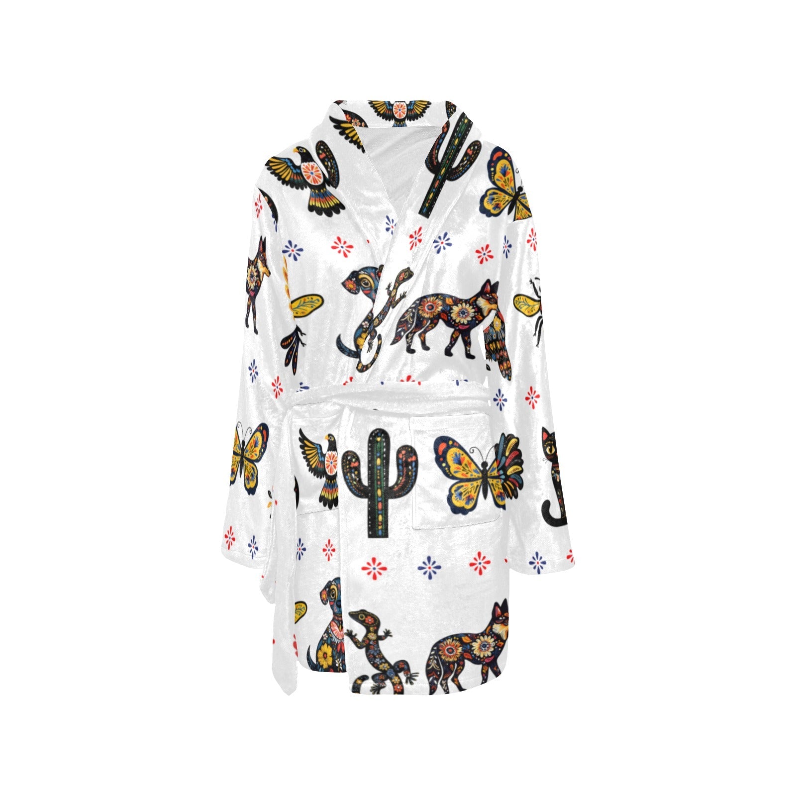Baha Ranch Colores De Mexico Talavera Floral Animals Robe