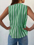 Tied Striped Round Neck Tank - Trendsi - Flyclothing LLC
