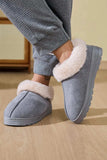 Faux Fur Round Toe Platform Slippers - Trendsi - Flyclothing LLC