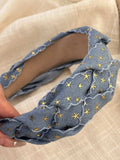 Star Braided Wide Denim Headband - Trendsi - Flyclothing LLC