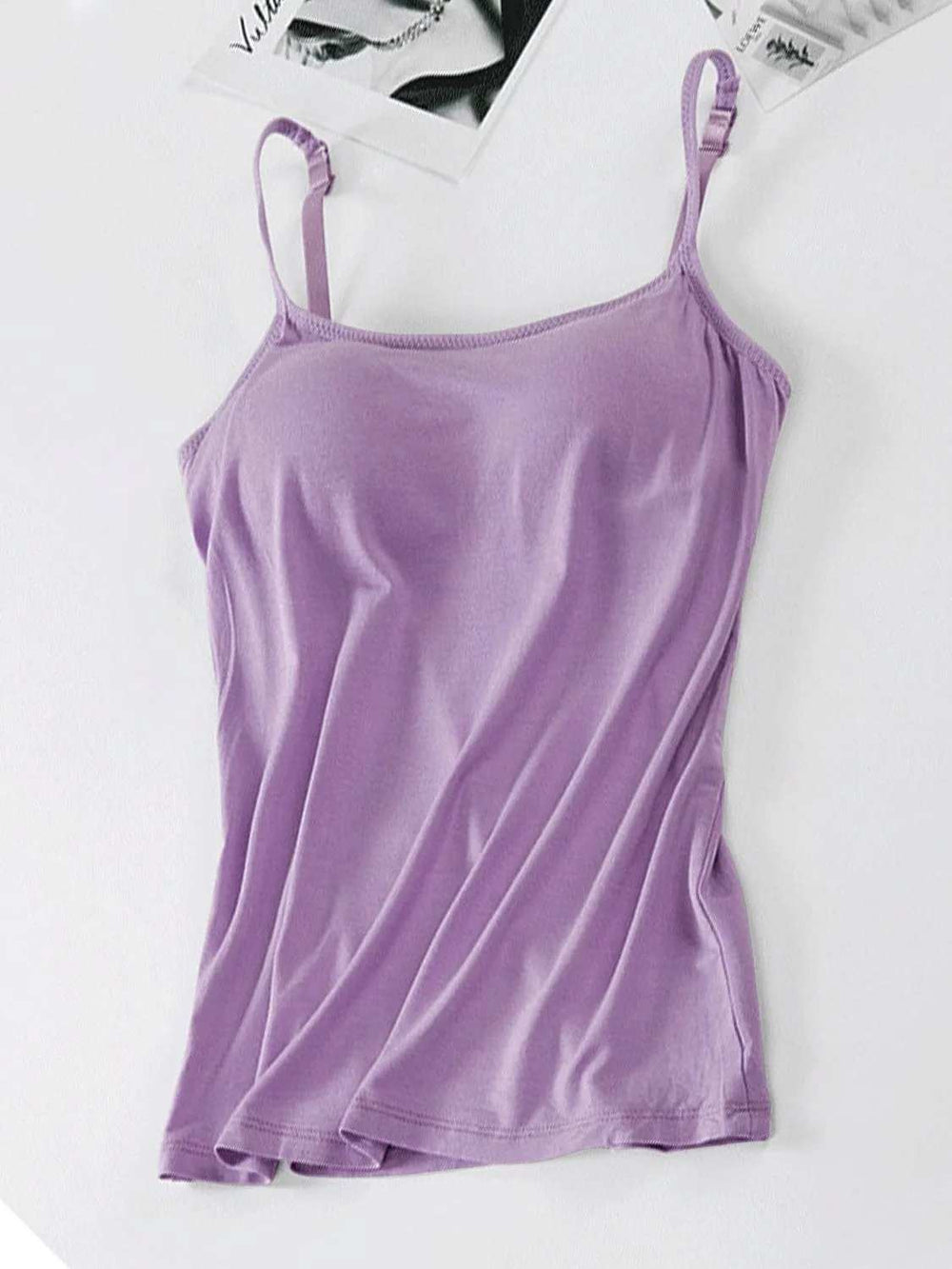 Scoop Neck Adjustable Strap Cami - Trendsi - Flyclothing LLC