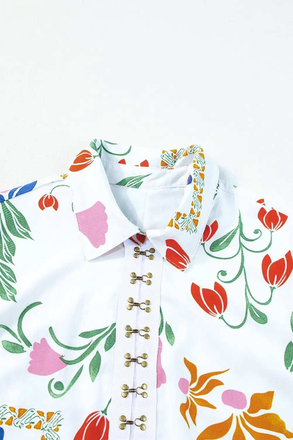 Pocketed Printed Half Sleeve Romper - Trendsi - Flyclothing LLC