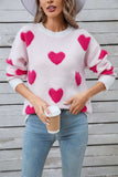 Angel Wings Heart Round Neck Long Sleeve Sweater - Trendsi - Flyclothing LLC