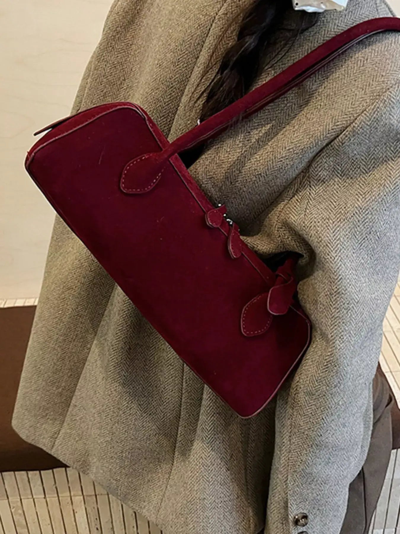 Solid Color Shoulder Bag - Trendsi - Flyclothing LLC