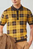 Men's Plus Size Plaid Short Sleeve Polo - Trendsi