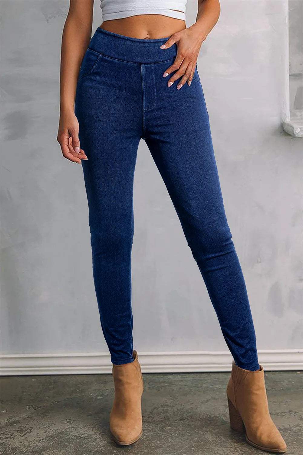 Skinny Jeans with Pockets - Trendsi - Flyclothing LLC