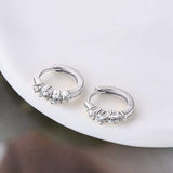 925 Sterling Silver Moissanite Huggie Earrings - Trendsi - Flyclothing LLC