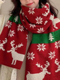 Christmas Reindeer Knitted Scarf - Trendsi - Flyclothing LLC