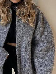 Full Size Snap Down Drop Shoulder Jacket - Trendsi
