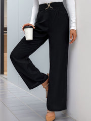 High Waist Straight Leg Pants - Trendsi