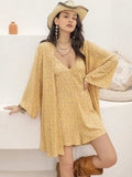Printed Halter Neck Romper and Cover Up Set - Trendsi - Flyclothing LLC