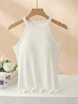 Grecian Neck Tank With Chest Pads - Trendsi - Flyclothing LLC