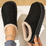 Plush Lined Round Toe Slippers - Trendsi - Flyclothing LLC