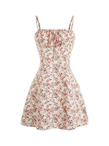 Floral Print Tie Strap Mini Dress - Trendsi - Flyclothing LLC