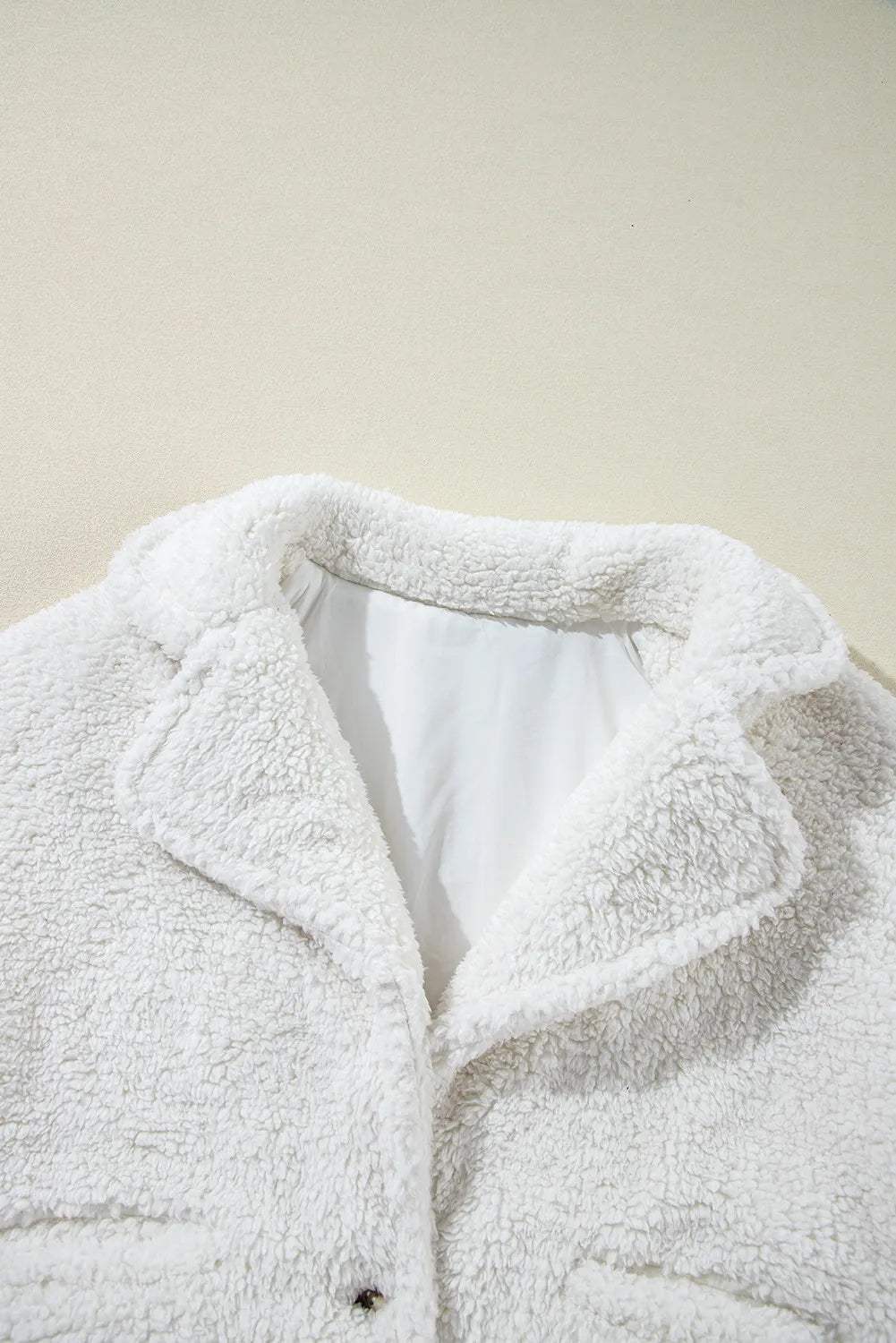 Fuzzy One Button Long Sleeve Jacket - Trendsi - Flyclothing LLC