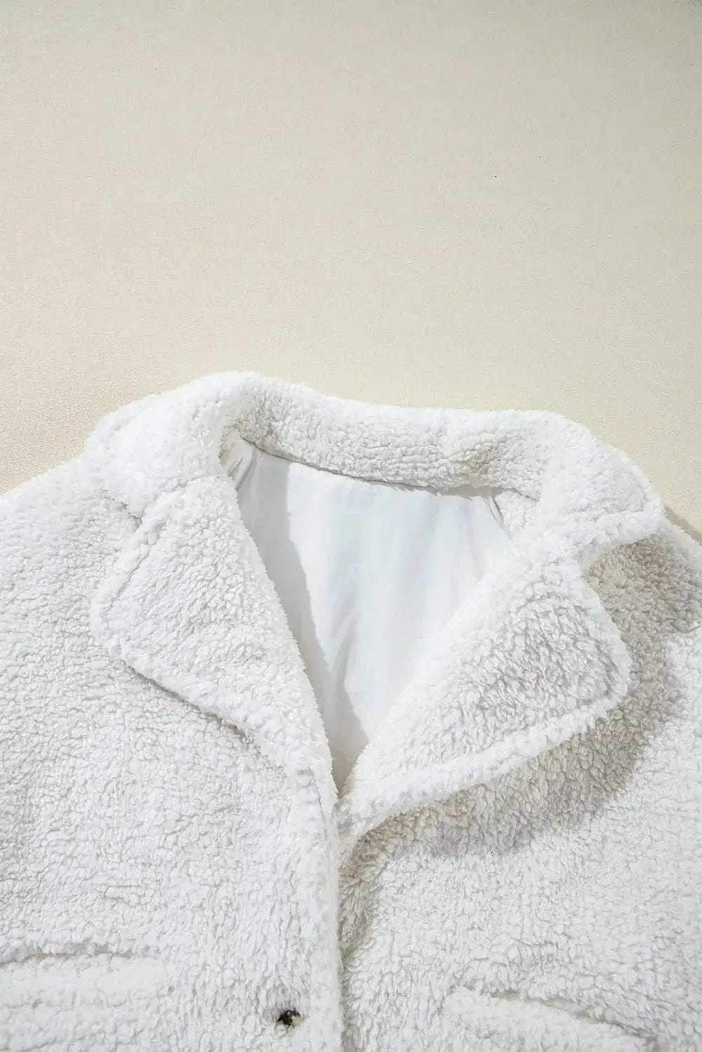 Fuzzy One Button Long Sleeve Jacket - Trendsi - Flyclothing LLC