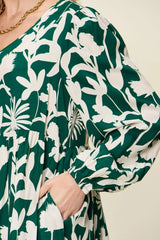 Double Take Full Size Printed Ruffle Hem Dress with Pocket - Trendsi - Flyclothing LLC