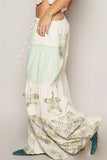POL Drawstring Star Patch Contrast Wide Leg Pants - Trendsi