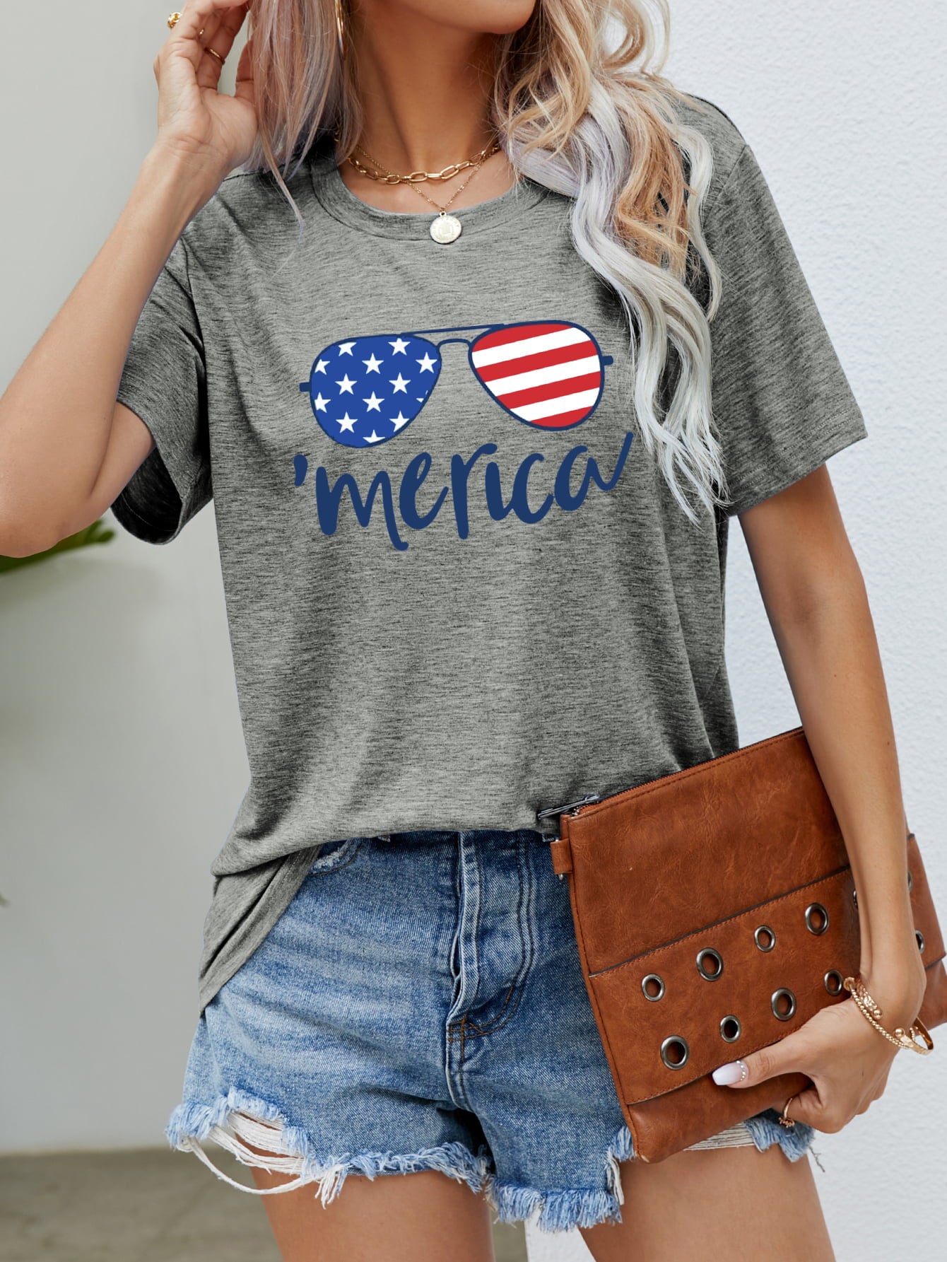 US Flag Glasses Graphic Tee - Trendsi - Flyclothing LLC