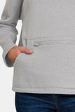 Zenana Turtleneck Half Snap Fleece Sweatshirt - Trendsi