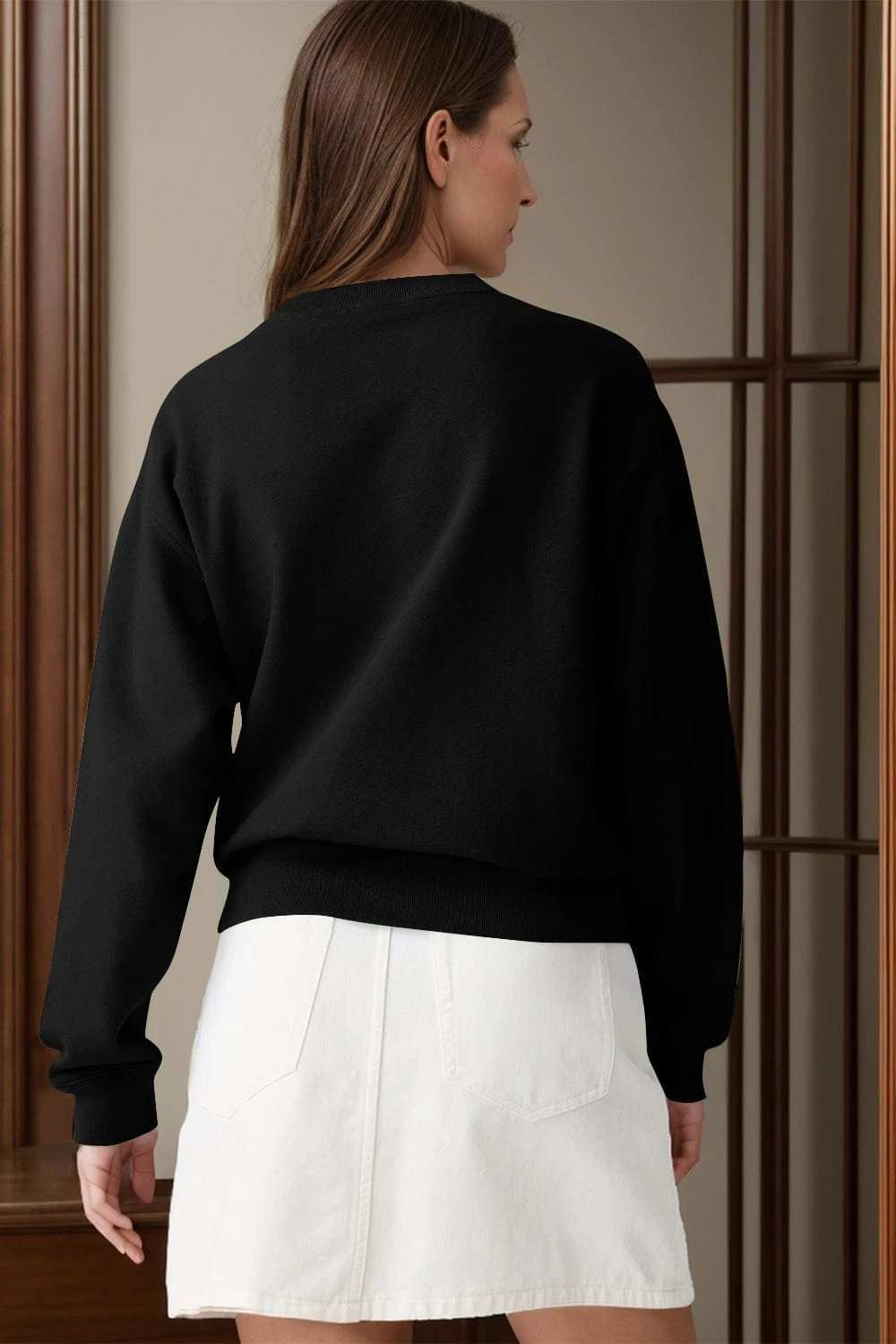 Round Neck Long Sleeve Sweatshirt - Trendsi - Flyclothing LLC