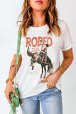 Cowboy Graphic Round Neck Short Sleeve T-Shirt - Trendsi - Flyclothing LLC