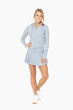 MONO B Ribbed Foldover Waist Skort - Trendsi