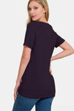 Zenana V-Neck Short Sleeve T-Shirt - Trendsi - Flyclothing LLC