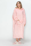 Double Take Full Size Pocketed Hooded Midi Lounge Dress - Trendsi