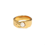 18K Gold-Plated Pearl Ring - Trendsi - Flyclothing LLC
