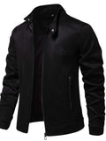 Men's Zip Up Long Sleeve Biker Jacket - Trendsi - Flyclothing LLC