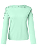Full Size Cutout Round Neck Long Sleeve T-Shirt - Trendsi - Flyclothing LLC
