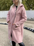 Full Size Asymmetrical Zip-Up Hooded Fleece Outerwear Plus Size - Trendsi - Flyclothing LLC