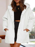 Slit Snap Down Long Sleeve Hooded Jacket - Trendsi - Flyclothing LLC