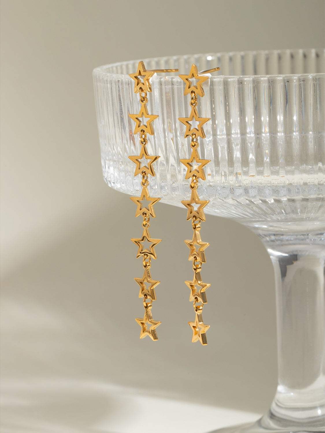 Stainless Steel Cutout Star Earrings - Trendsi - Flyclothing LLC