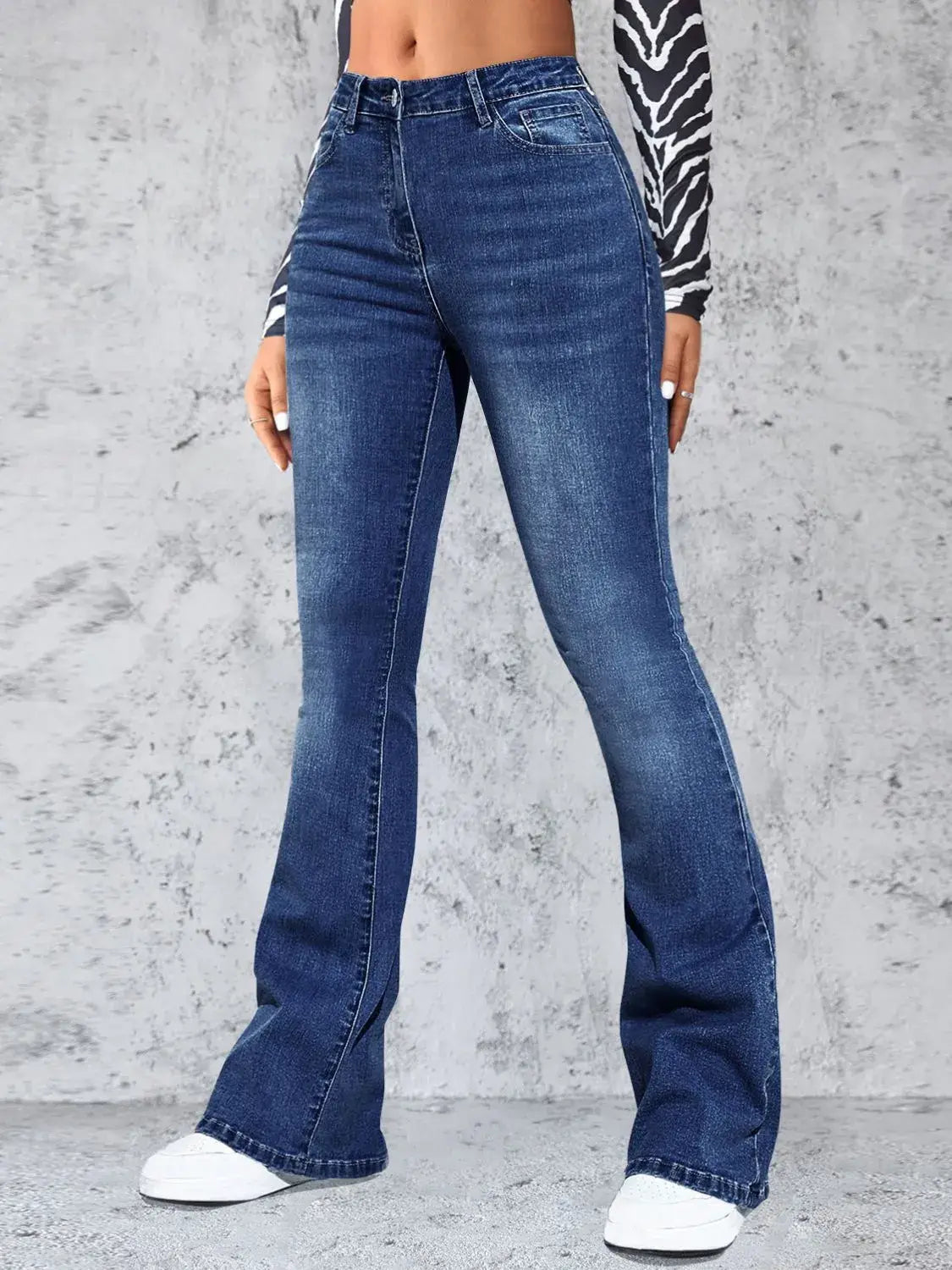 High Rise Jeans with Pockets - Trendsi - Flyclothing LLC