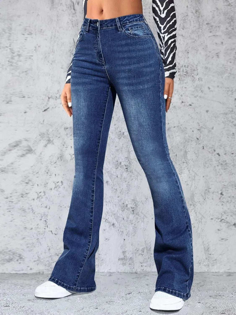 High Rise Jeans with Pockets - Trendsi - Flyclothing LLC
