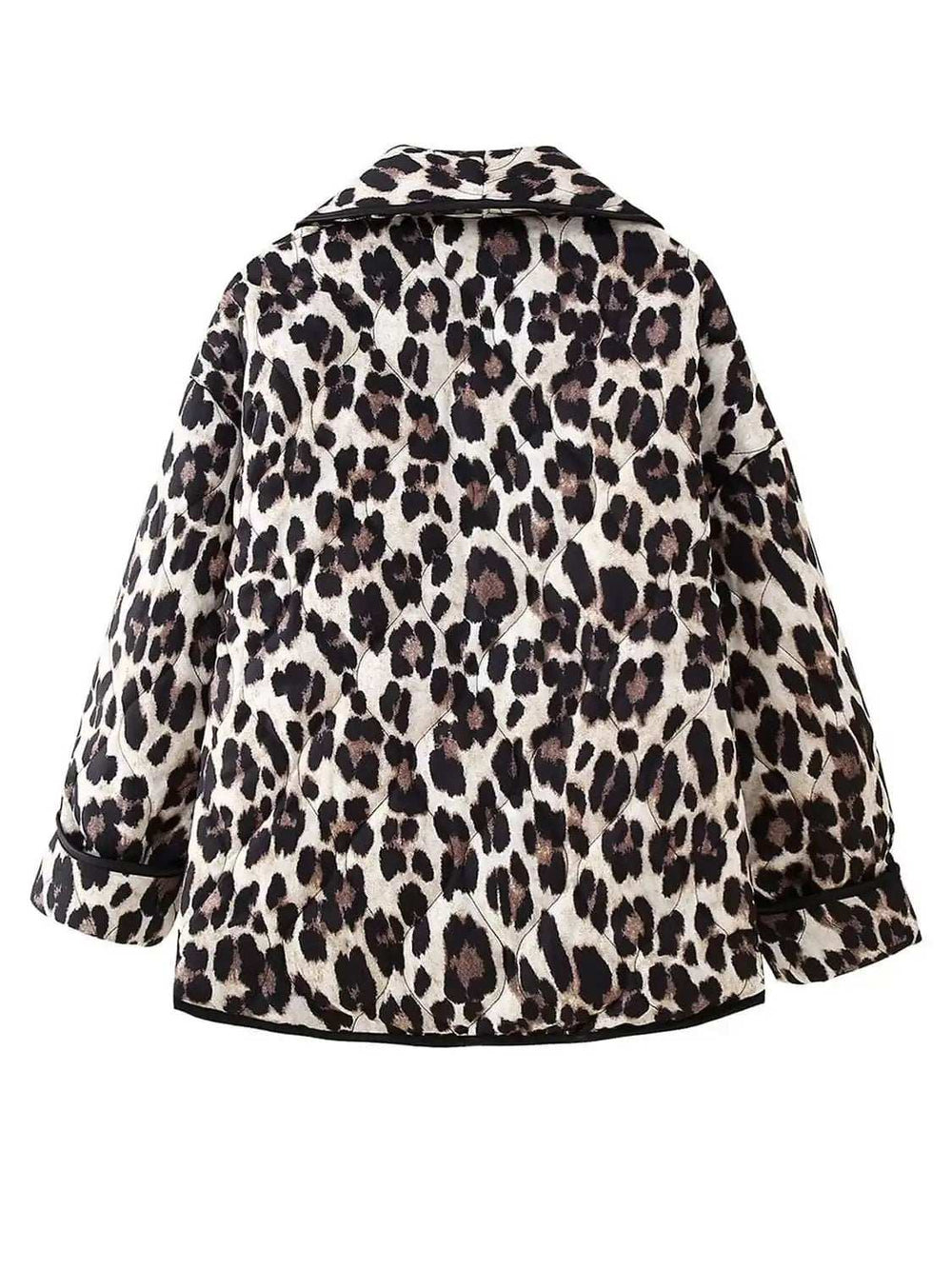 Leopard Open Front Long Sleeve Outerwear - Trendsi - Flyclothing LLC