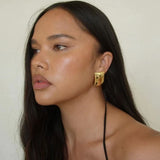 Stainless Steel Rectangular Stud Earrings - Trendsi
