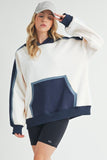 Aemi + Co Color Block Kangaroo Pocketed Hoodie - Trendsi