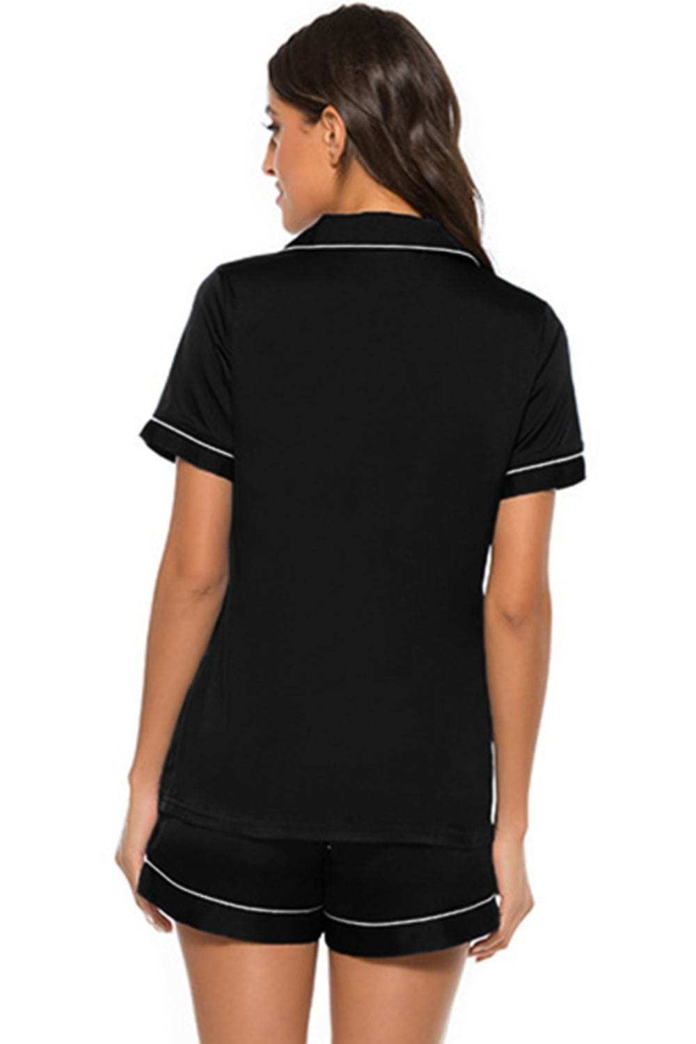 Printed Button Up Short Sleeve Top and Shorts Lounge Set - Trendsi - Flyclothing LLC