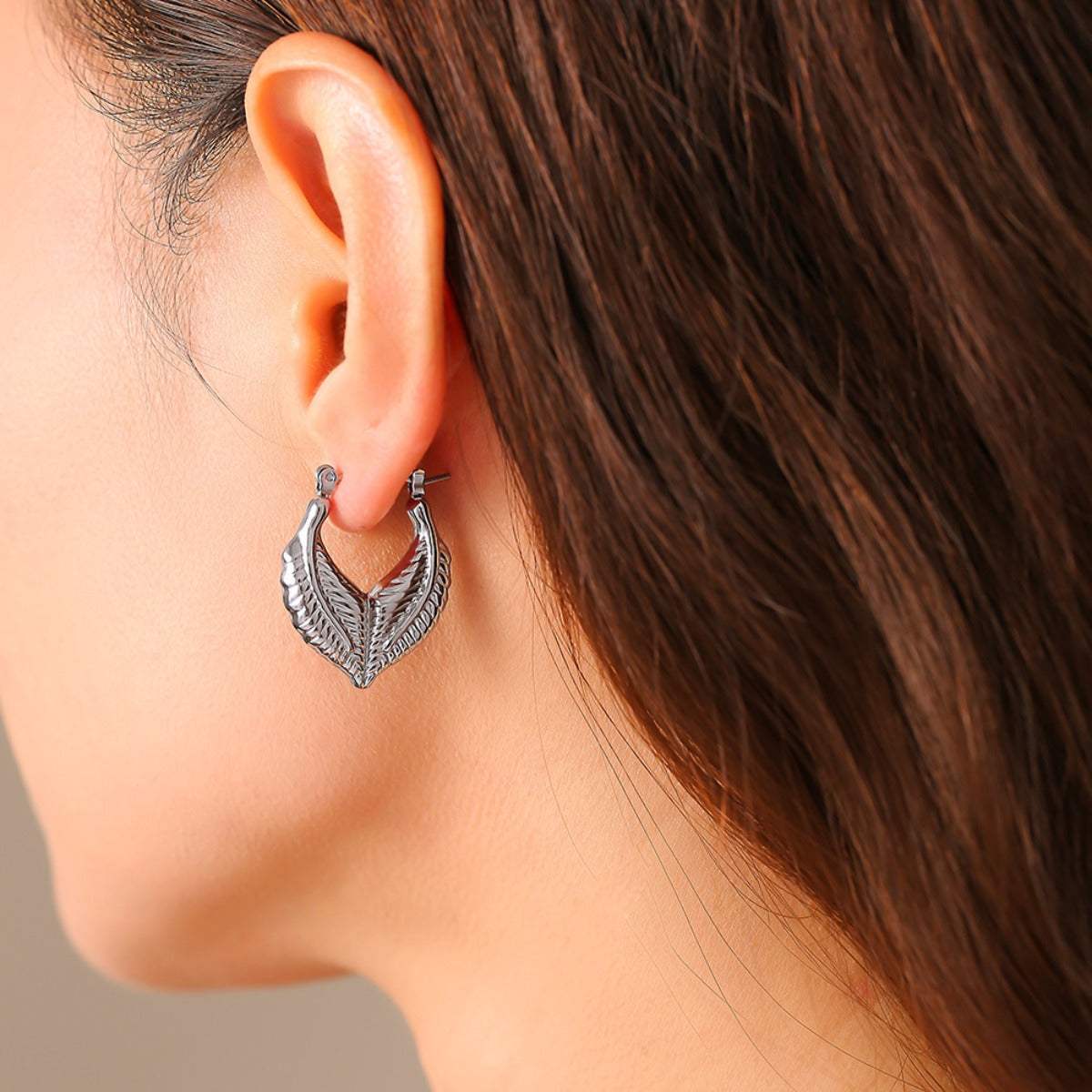 Titanium Steel Leaf Shape Earrings - Trendsi - Flyclothing LLC