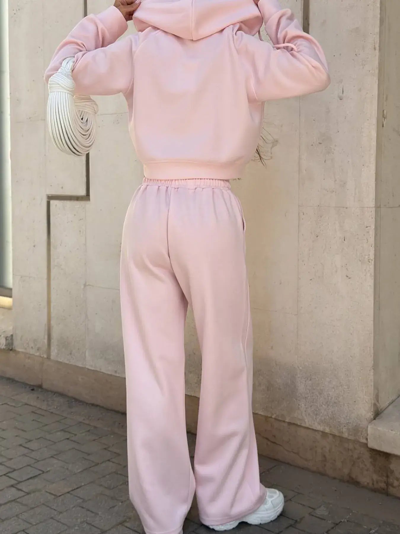 Zip Up Drawstring Hoodie and Pants Set - Trendsi - Flyclothing LLC