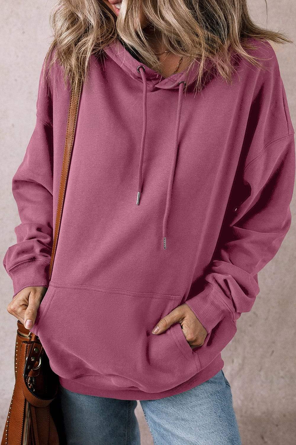 Drawstring Pocketed Long Sleeve Hoodie - Trendsi - Flyclothing LLC