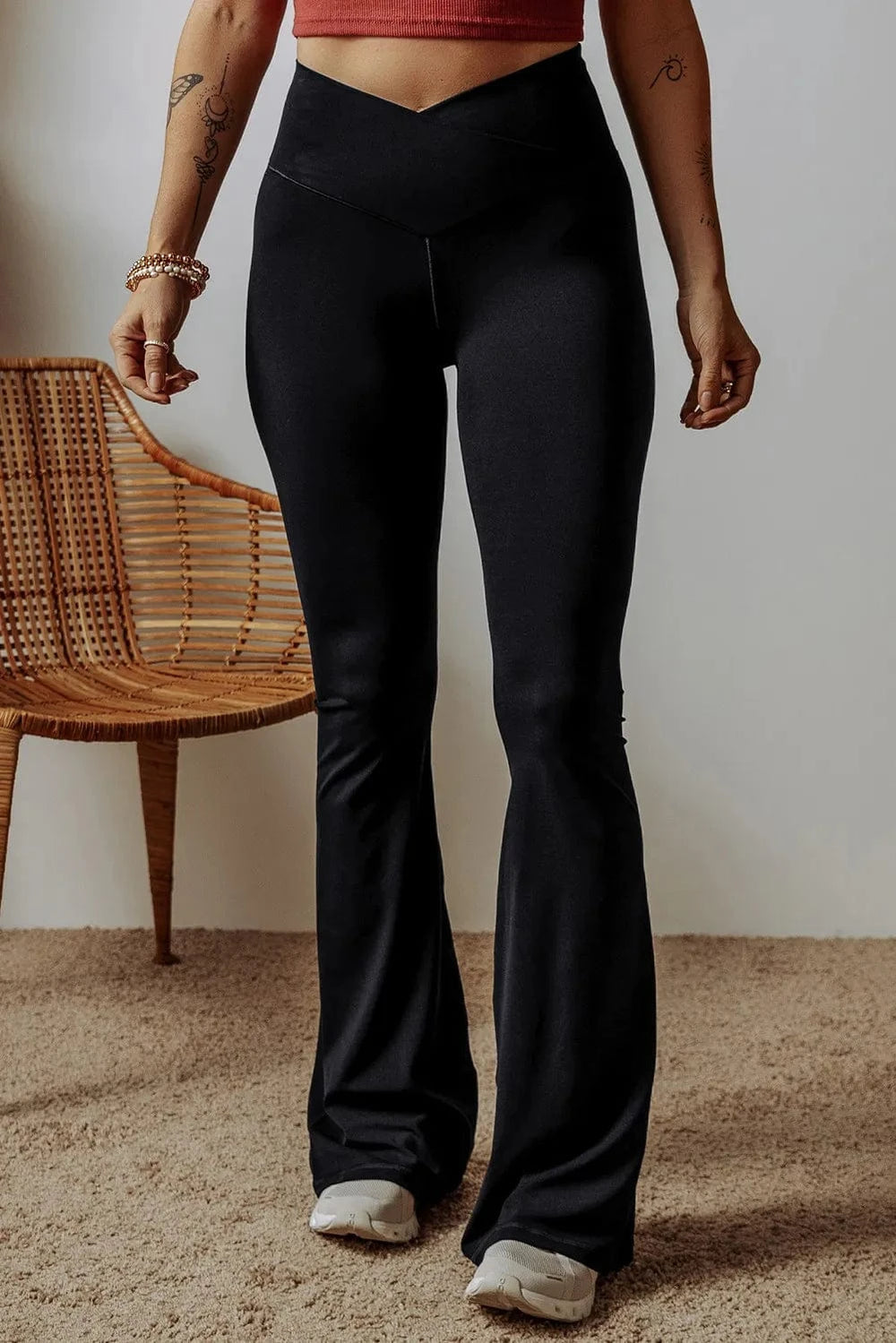 High Waist Bootcut Pants - Trendsi