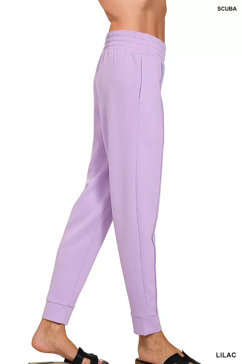 Zenana Scuba Mock Neck Sweatshirt and Joggers Set - Trendsi - Flyclothing LLC