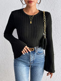 Round Neck Flare Sleeve T-Shirt - Trendsi