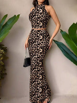 Tie-Dye Halter Top and Mermaid Skirt Set - Trendsi - Flyclothing LLC