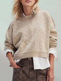 Slit Round Neck Long Sleeve Sweater - Trendsi