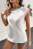Contrast Trim Ribbed Knit Sleeveless Top - Trendsi - Flyclothing LLC
